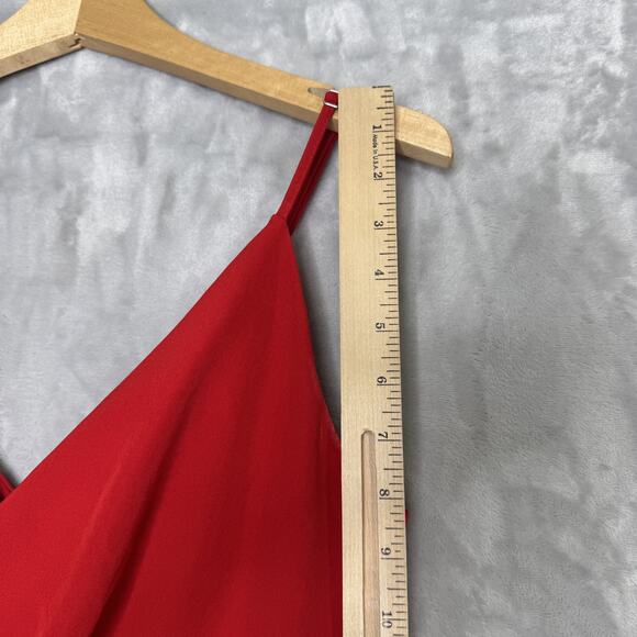 Gianni Bini Dress Womens 0 Red Sleeveless Ruched Wrap Front Mini Cocktail Formal - Picture 11 of 12